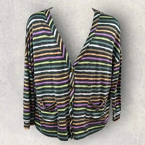 Joyspun multi color striped women's cardigan plus size 3X